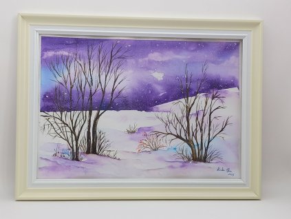 Zimní soumrak - ukázka v rámu