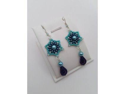 náušnice v modrých odstínech