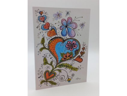 barevné srdce blahopřání