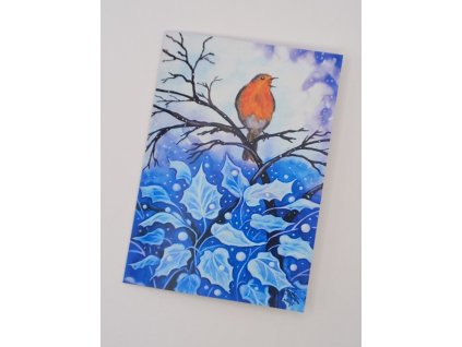 vánoční přání s ptáčkem