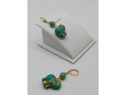 náušnice slon pro štěstí