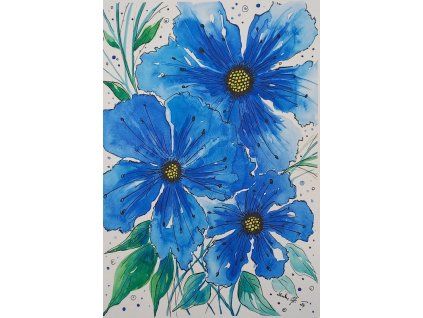 Obraz - Modré květy