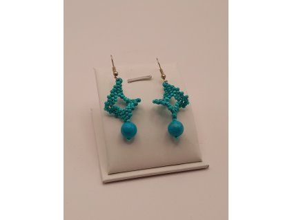 Náušnice - Tyrkysová vlna