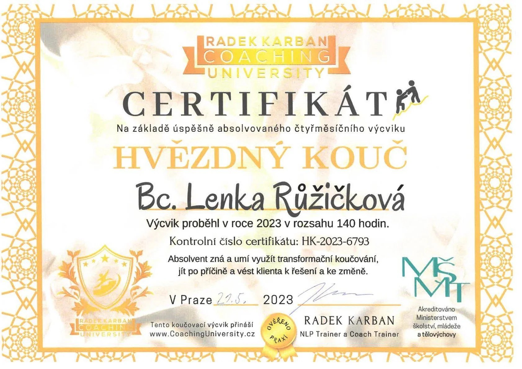 Koučovací certifikát