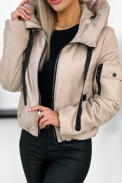 BUNDA POUR beige s kapsičkou