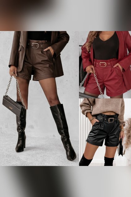 KOŽENKOVÉ KRAŤASY LOUVER s páskem