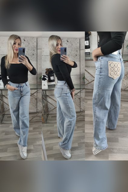 DŽÍNY DO ZVONU LACE