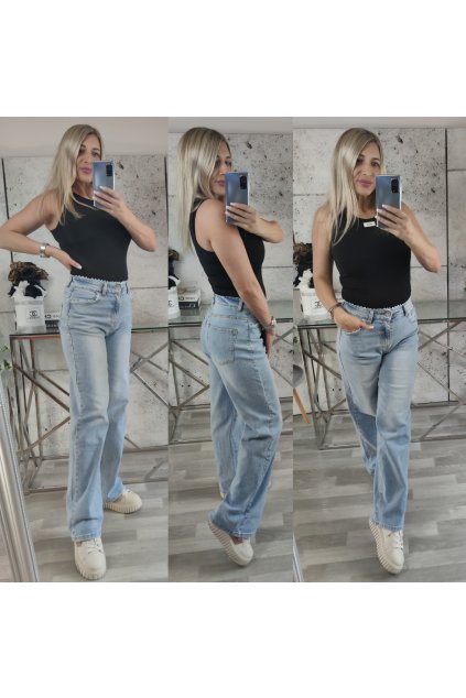 DŽÍNY DO ZVONU DELICATE