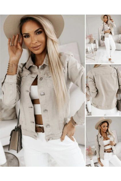 DŽÍNOVÁ BUNDA VERONA - beige