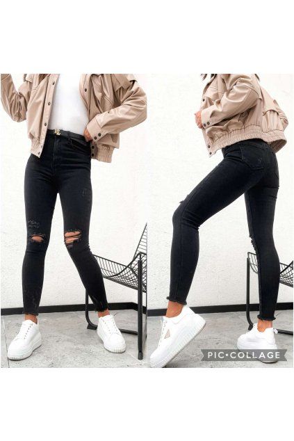 DŽÍNY SKINNY GRACE - trhané