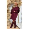 loa paillet sleeve sweatdress burgundy