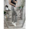 DŽÍNY BALLOON FIT GREY - s páskem