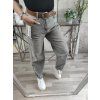DŽÍNY BALLOON FIT GREY - s páskem