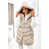 pol pl BEZOWA FUTRZANA KAMIZELKA Z KAPTUREM 10911 2
