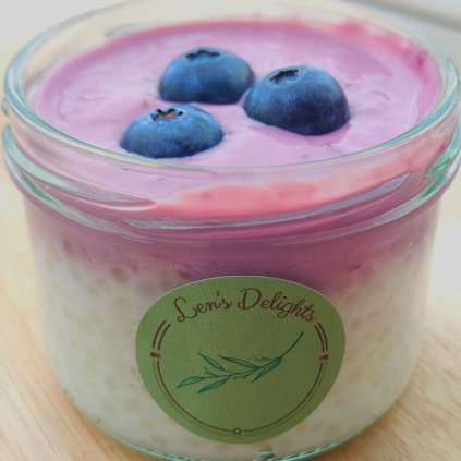 Tapiokový pudink - Borůvka