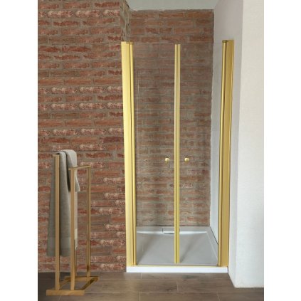 dvojrkidlove sprchove dvere v zlatej farbe 64605