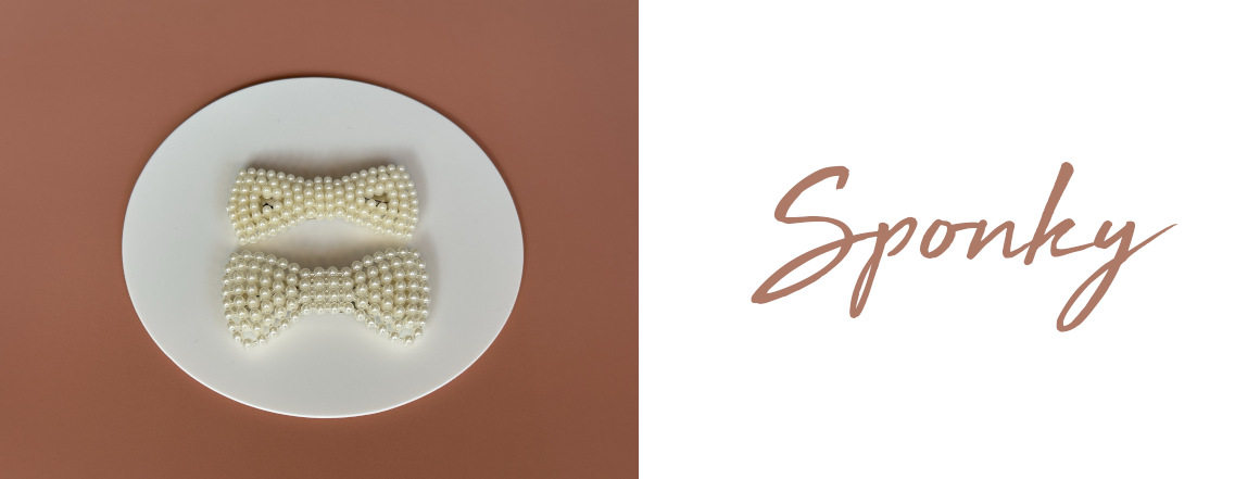 Sponky - Prolamovací s perličkami - Mašličky