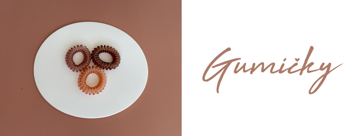 Carousel - Gumičky telefonní dráty - Hnědá sada