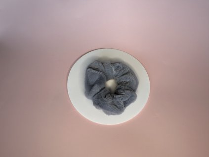 Scrunchie - Plyšová, šedá, vel. S