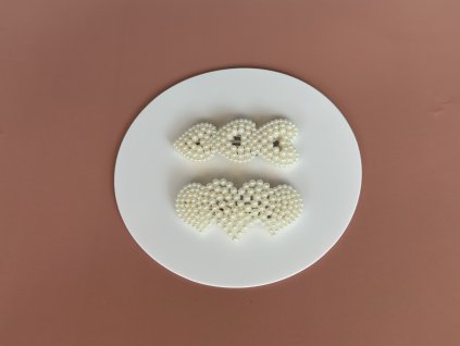 Sponky - Prolamovací, perličkové, srdíčka, 2 ks