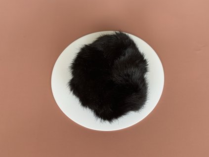 Scrunchie - Umělá kožešina, černá, vel. S