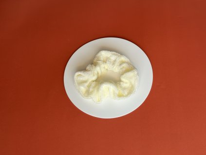 Scrunchie - Sametová, smetanová, vel. S