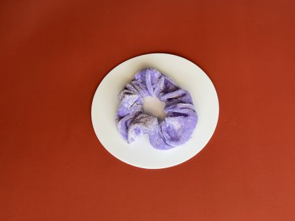 Scrunchie - Sametová, lila, vel. S