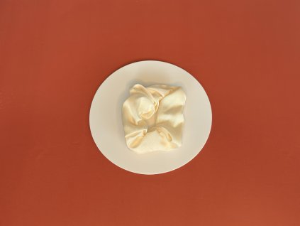 Scrunchie - Umělé hedvábí, mléčná, vel. S