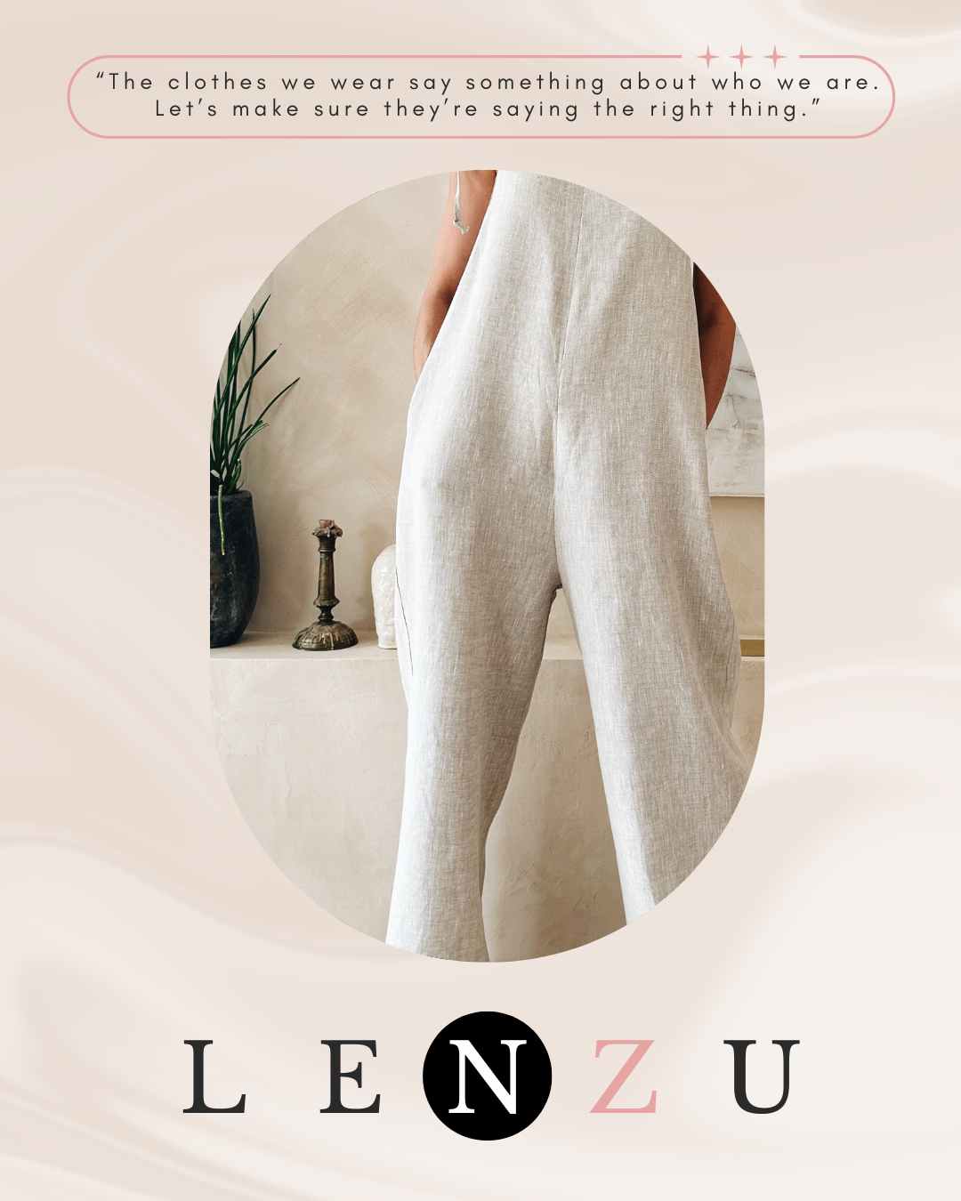 Lněný overal Kanzu béžový