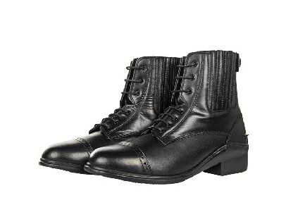 HKM - Kožené topánky na šnurovanie a zips