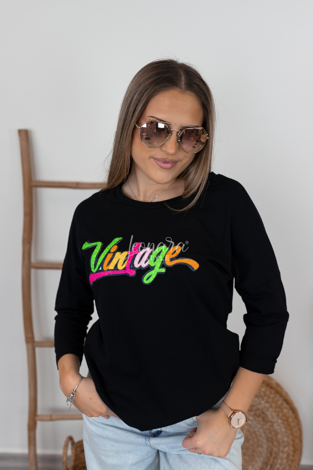 Černá tenká mikina VINTAGE