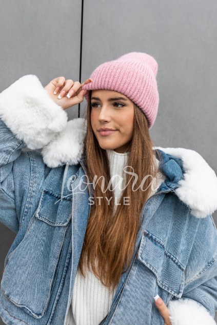Světle růžová zimní čepice LAUREL