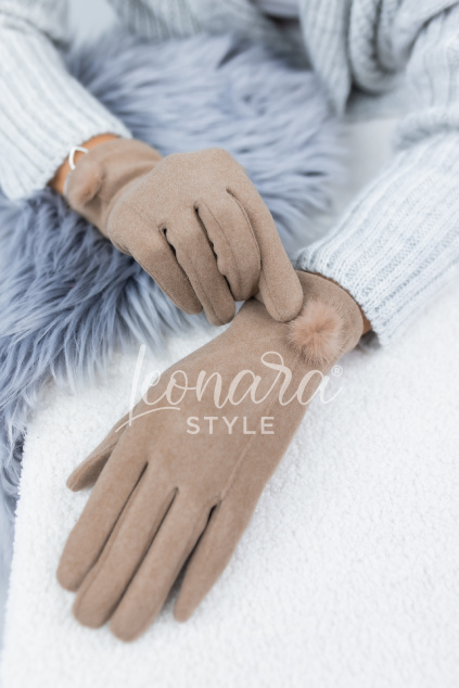Hnědé elegantní rukavice ELAINE