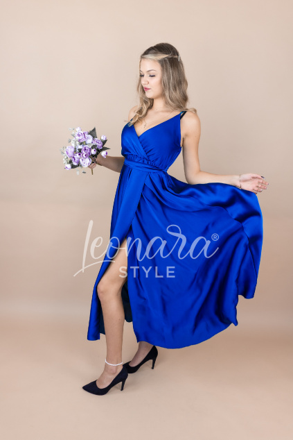 Královsky modré saténové šaty AMARA