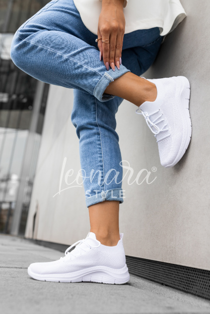 Bílé ponožkové botasky ELEANOR