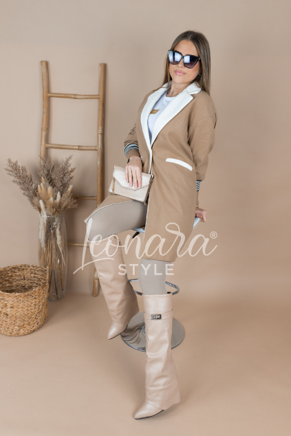 Hnědý oversize kabát MELANIA