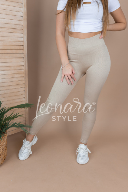 Béžové dlouhé legíny RITA