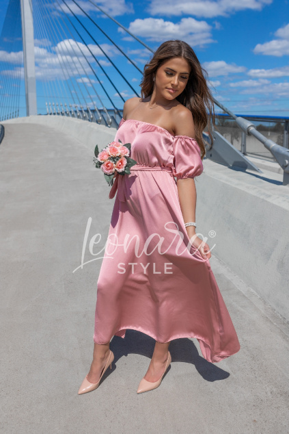 Babypink saténové šaty BELLEZA