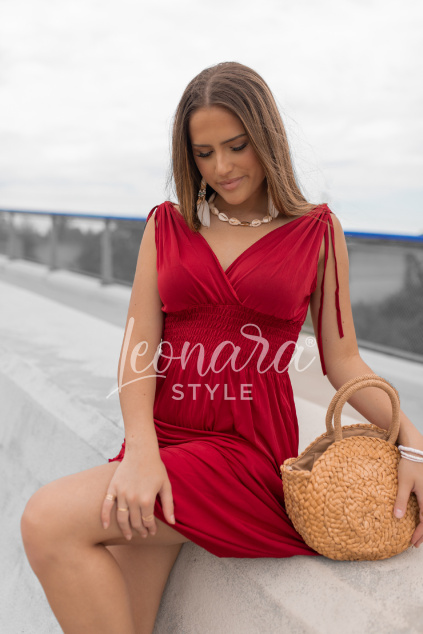 Vínové chladivé šaty MELANIE