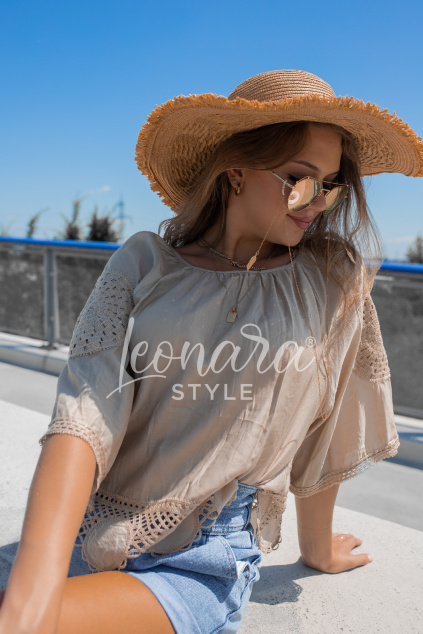 Béžová lehoučká boho halenka MELODY