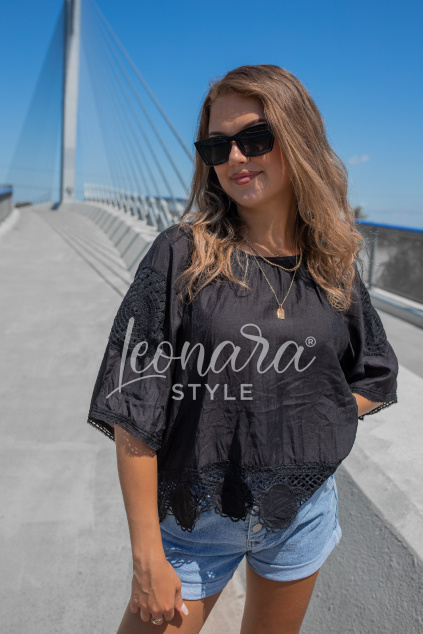 Černá lehoučká boho halenka MELODY