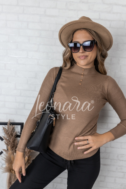 Hnědý stojáček s knoflíčky KADENCE