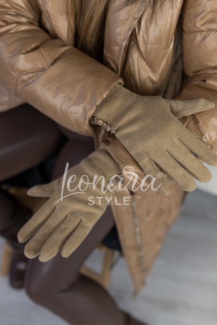 Béžové zimní rukavičky SANDRA