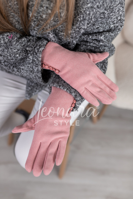 Pudrové zimní rukavičky SANDRA