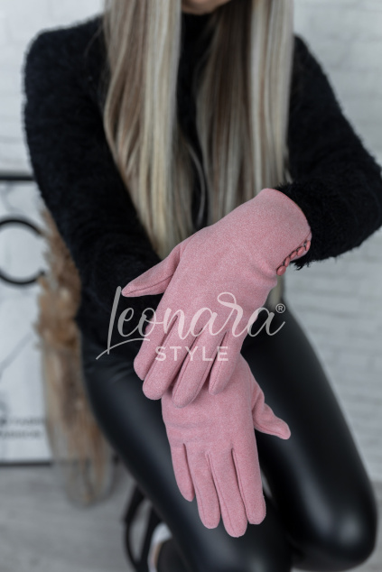 Pudrové zimní rukavičky SANDRA