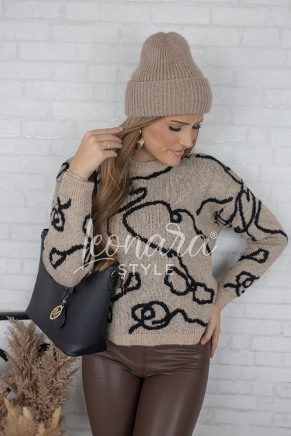 Hnědý vzorovaný svetr BAILEY