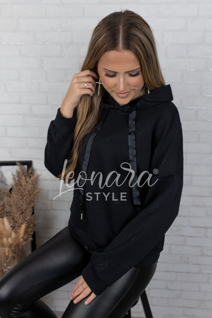 Černá mikina s kapucí ANDREA