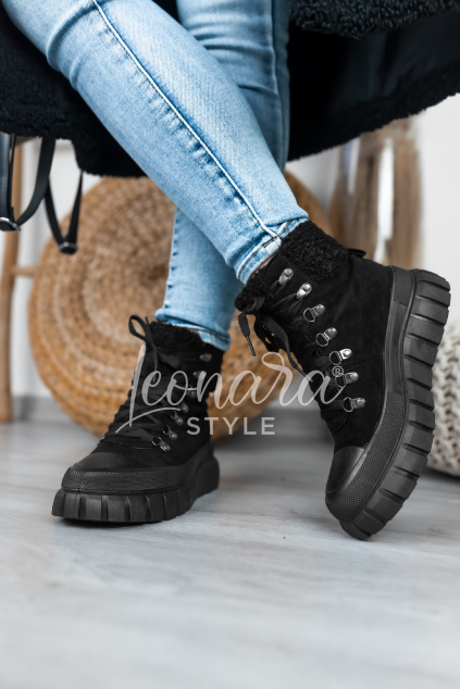 Černé zateplené tenisky CECILIA