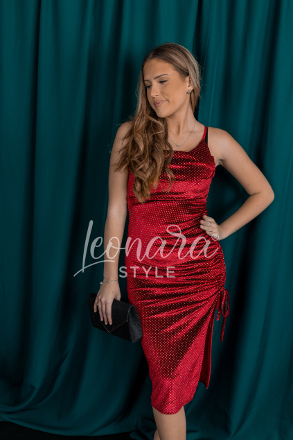 Vínové kamínkové šaty NIVORA