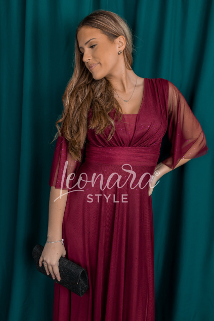 Vínové tylové šaty ERELLE